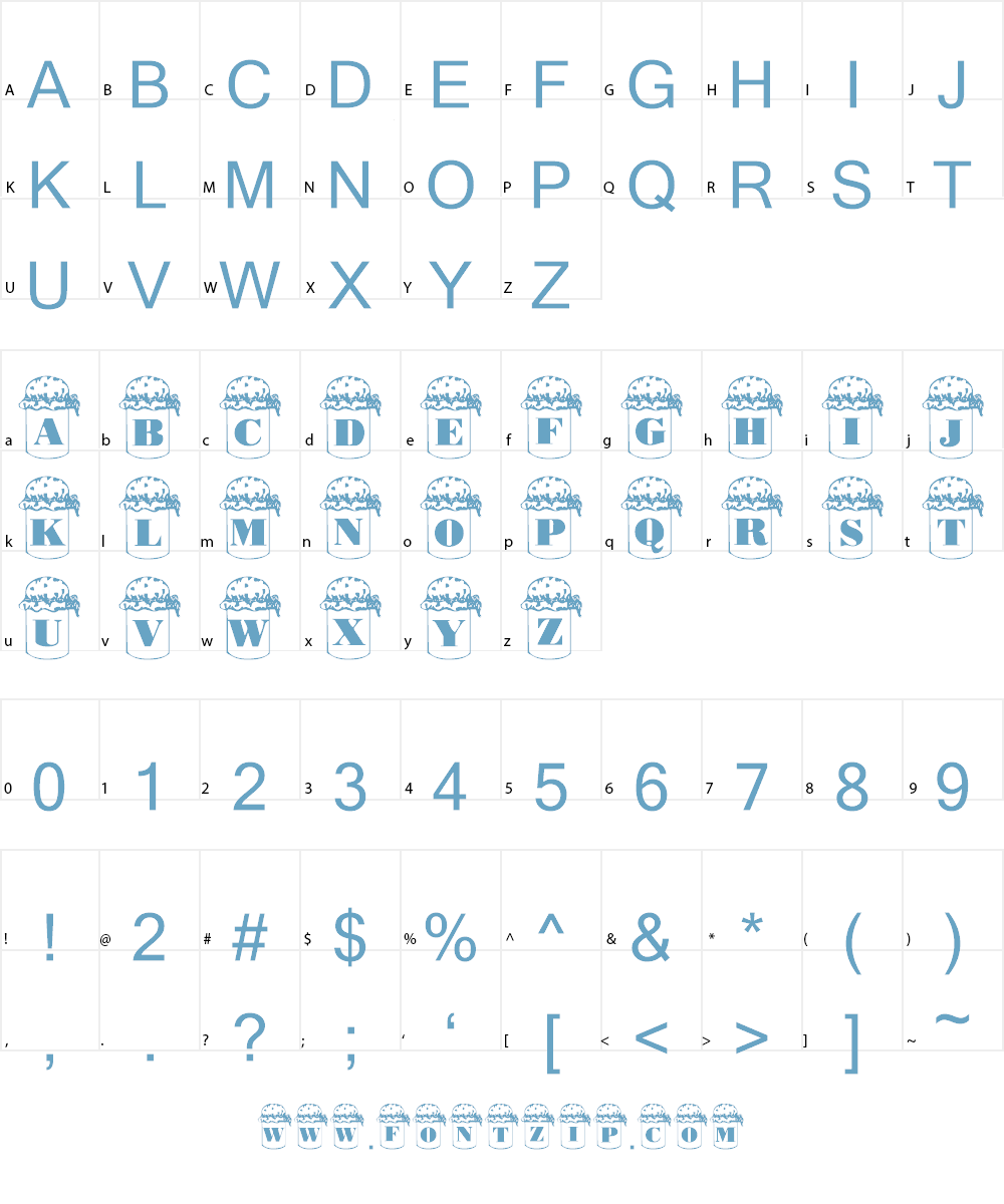 Summer's Country Jars Font Character
